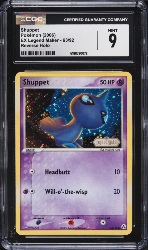 2006 Pokemon EX Legend Maker Reverse Holo Shuppet #63 CGC 9 MINT