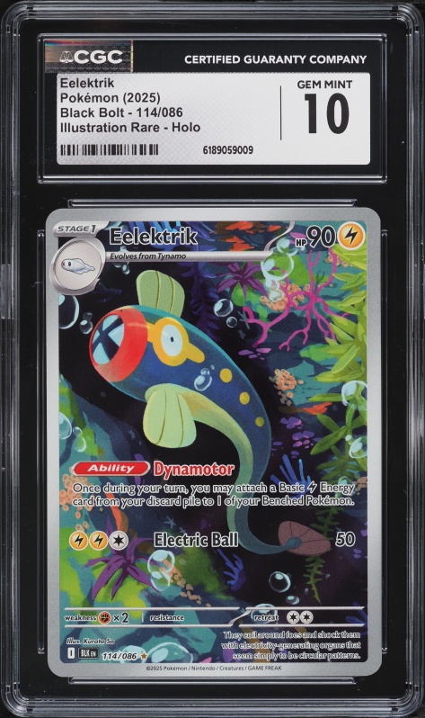 2025 Pokemon Scarlet & Violet Black Bolt IR Eelektrik #114 CGC 10 GEM MINT