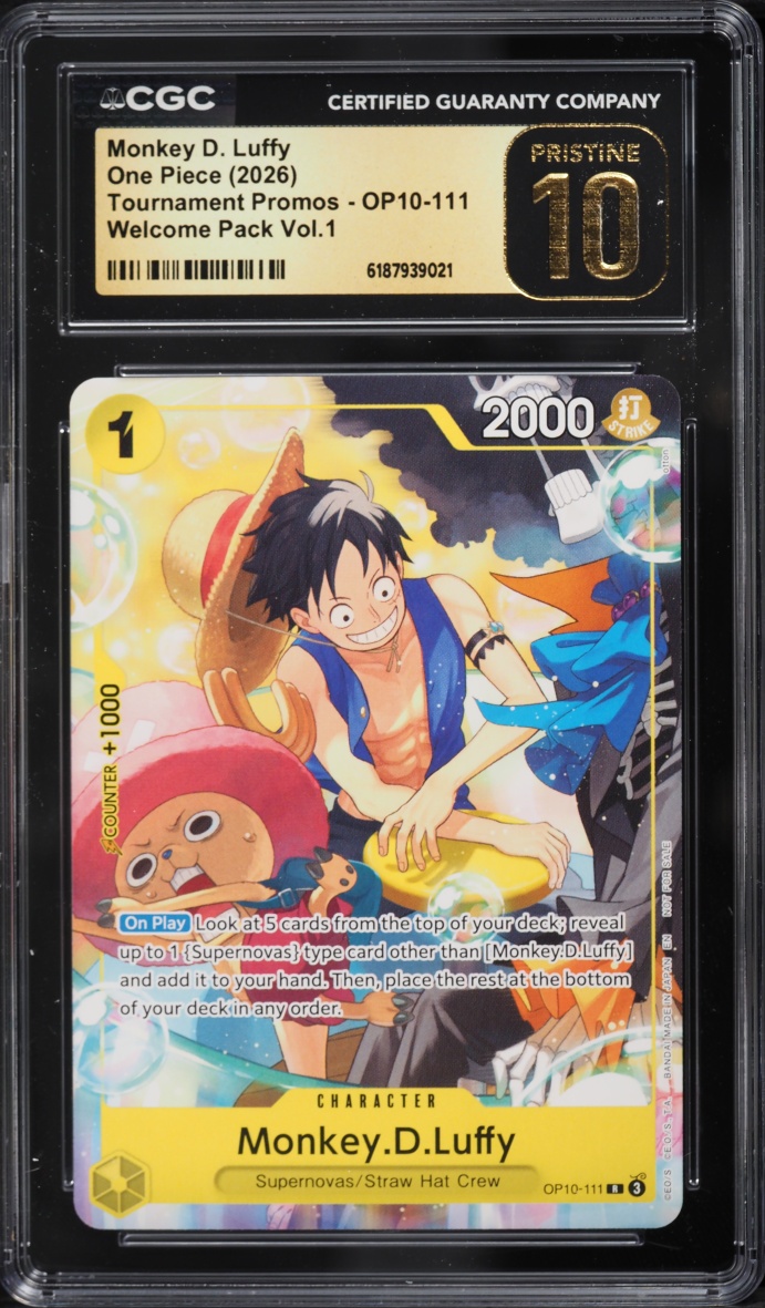 2026 One Piece Tournament Promo Welcome Pack Vol. 1 Alt Art Monkey D. Luffy #OP10-111 CGC 10