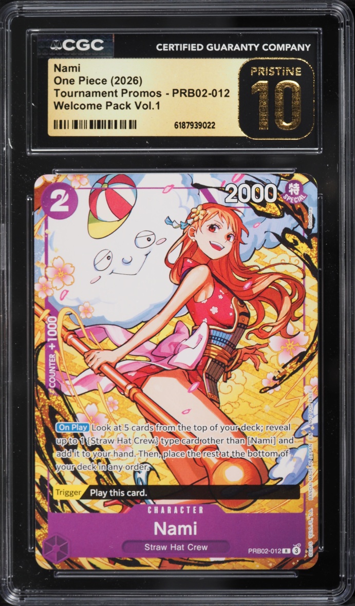 2026 One Piece Promo Welcome Pack Vol. 1 Nami #PRB02-012 CGC 10 PRISTINE