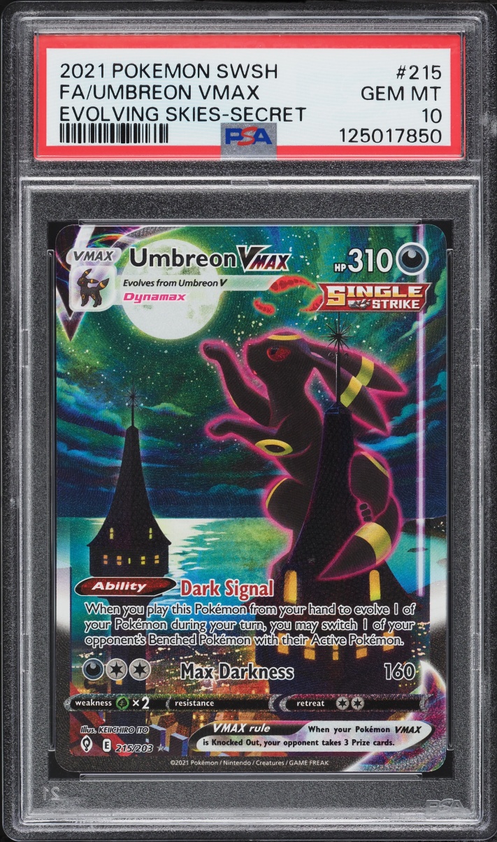 2021 Pokemon Sword & Shield Evolving Skies SEC Umbreon VMAX #215 PSA 10 GEM MINT