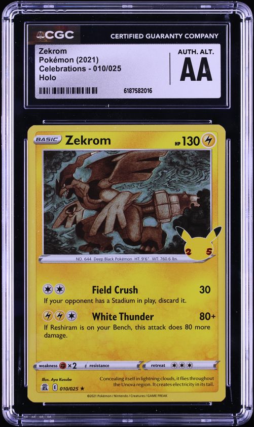 2021 Pokemon Sword & Shield Celebrations Holo Zekrom #10 CGC ALTERED AUTH