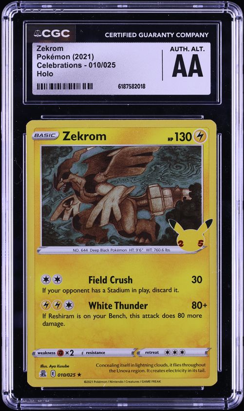 2021 Pokemon Sword & Shield Celebrations Classic Collection Holo Zekrom #10 CGC ALTERED AUTH