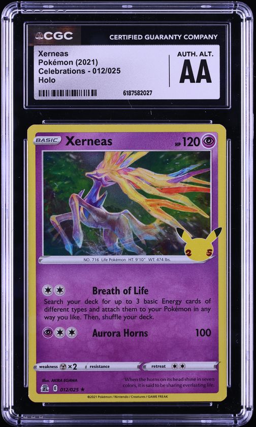 2021 Pokemon Sword & Shield Celebrations Holo Xerneas #12 CGC ALTERED AUTH