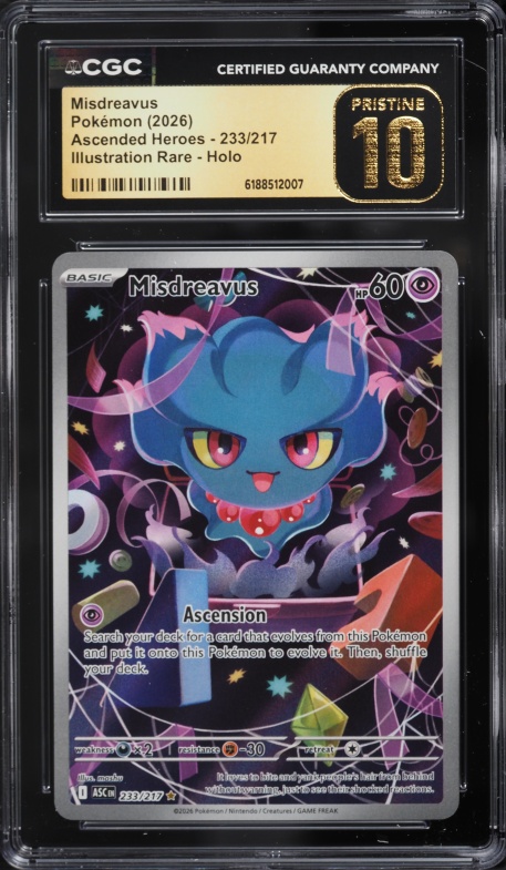 2026 Pokemon Mega Evolution Ascended Heroes IR Misdreavus #233 CGC 10 PRISTINE