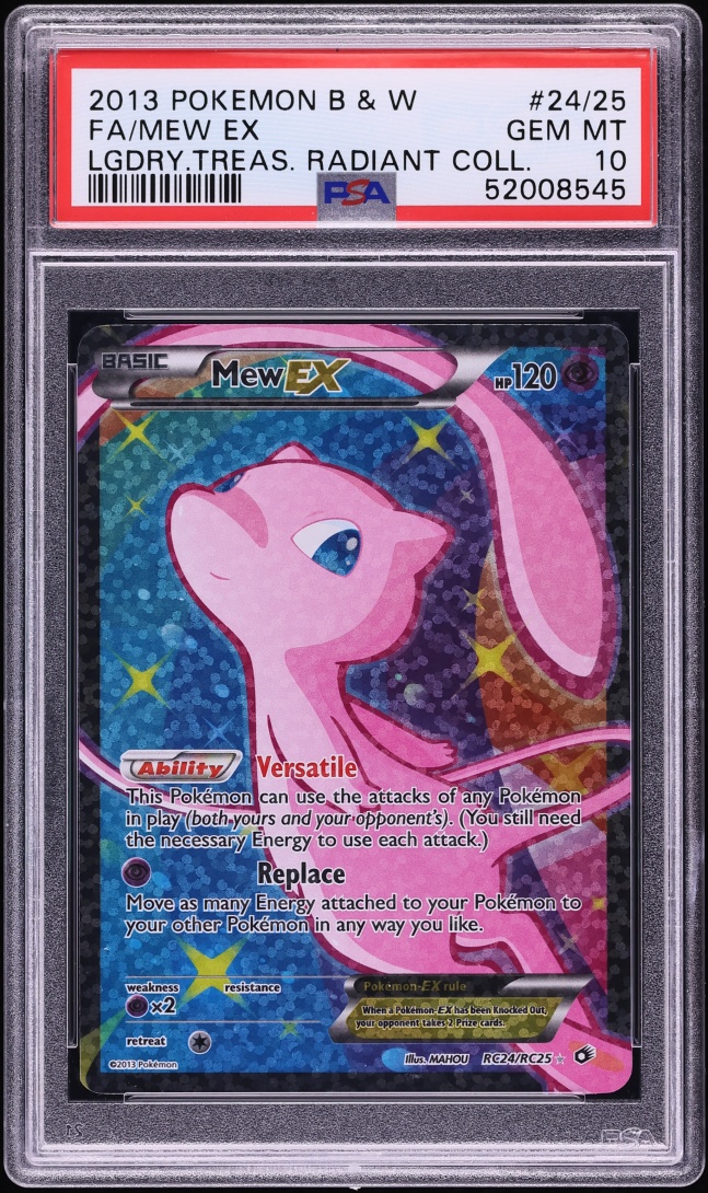 2013 Pokemon Black & White Legendary Treasures Radiant Holo Mew EX #24 PSA 10