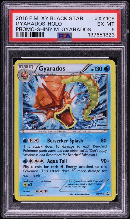 2016 Pokemon XY Promo Shiny Mega Holo Gyarados #XY109 PSA 6 EXMT