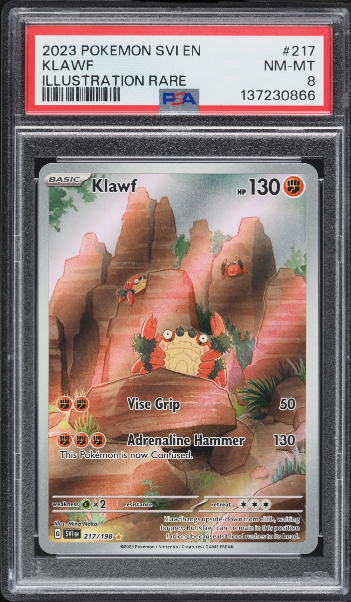 2023 Pokemon Scarlet & Violet IR Klawf #217 PSA 8 NM-MT