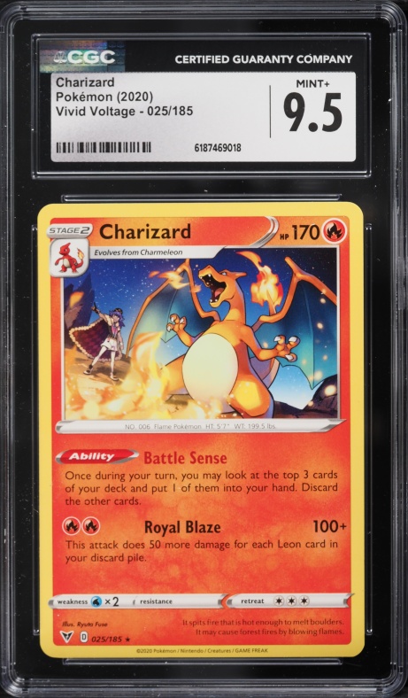 2020 Pokemon Sword & Shield Vivid Voltage Charizard #25 CGC 9.5 MINT+