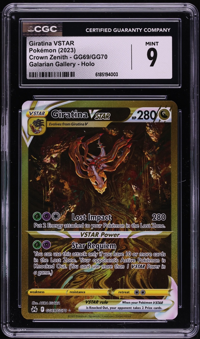 2023 Pokemon Sword & Shield Crown Zenith Gold Rare Giratina VSTAR #GG69 CGC 9 MINT