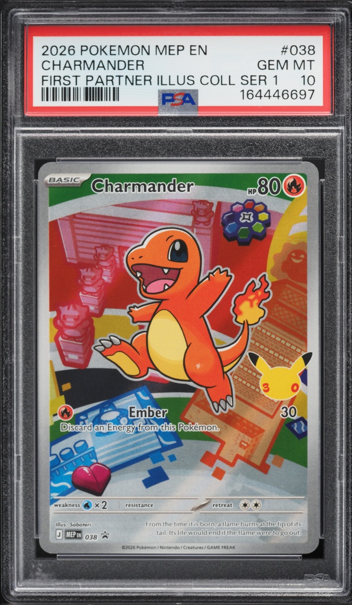 2026 Pokemon Mega Evolution Promo First Partner Illustration Full Art Charmander #38 PSA 10