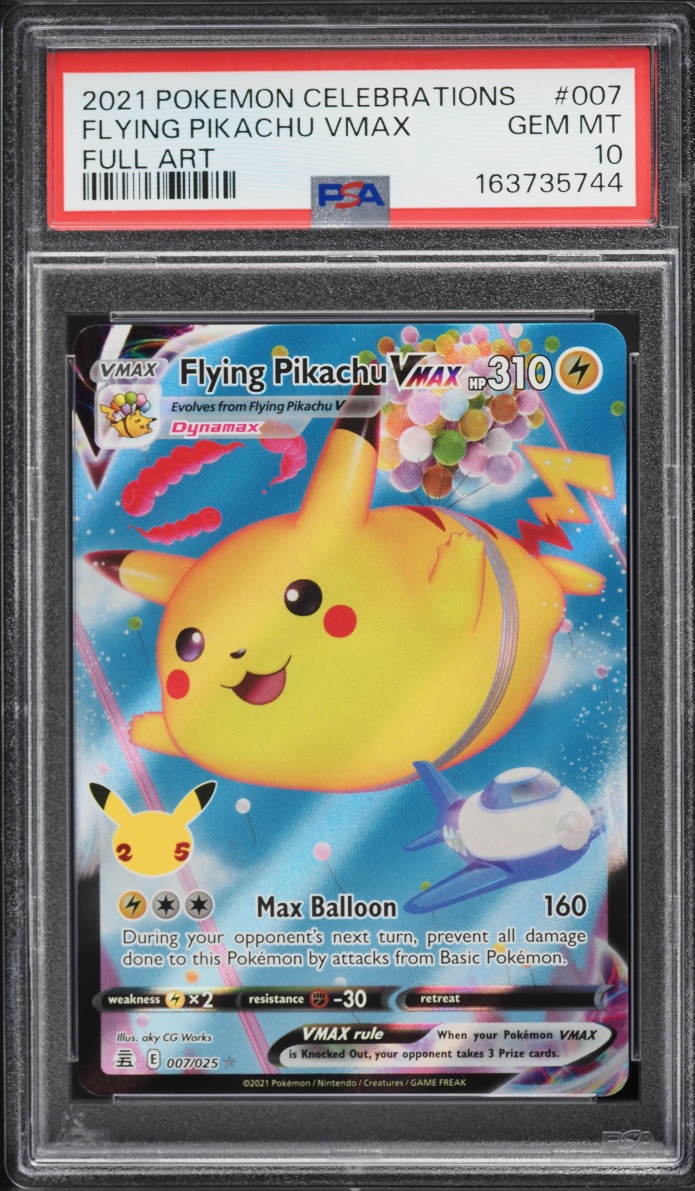 2021 Pokemon Sword & Shield Celebrations Full Art Flying Pikachu VMAX #7 PSA 10 GEM MINT