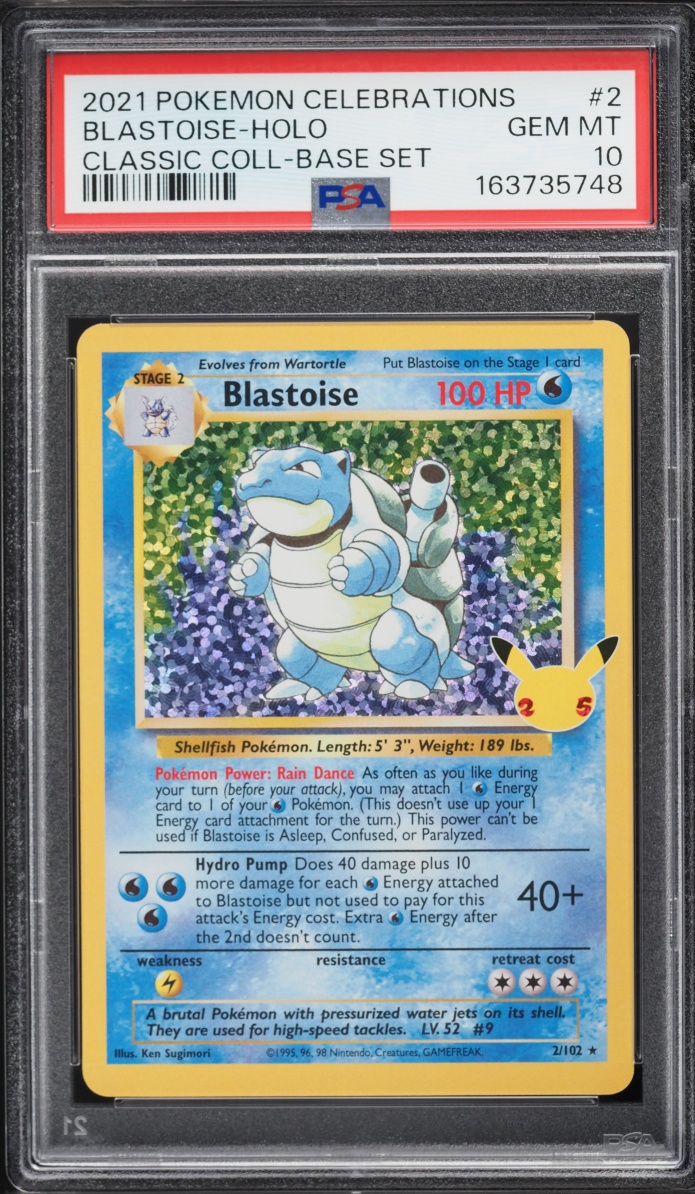 2021 Pokemon Sword & Shield Celebrations Classic Collection Holo Blastoise #2 PSA 10 GEM MINT