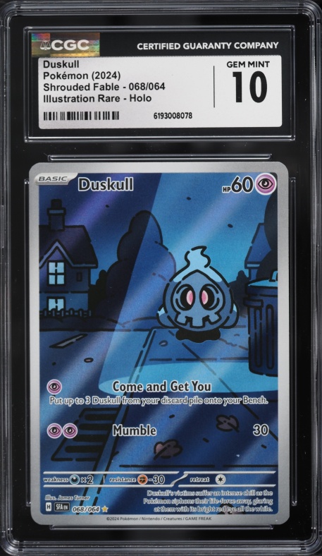2024 Pokemon Scarlet & Violet Shrouded Fable IR Duskull #68 CGC 10 GEM MINT