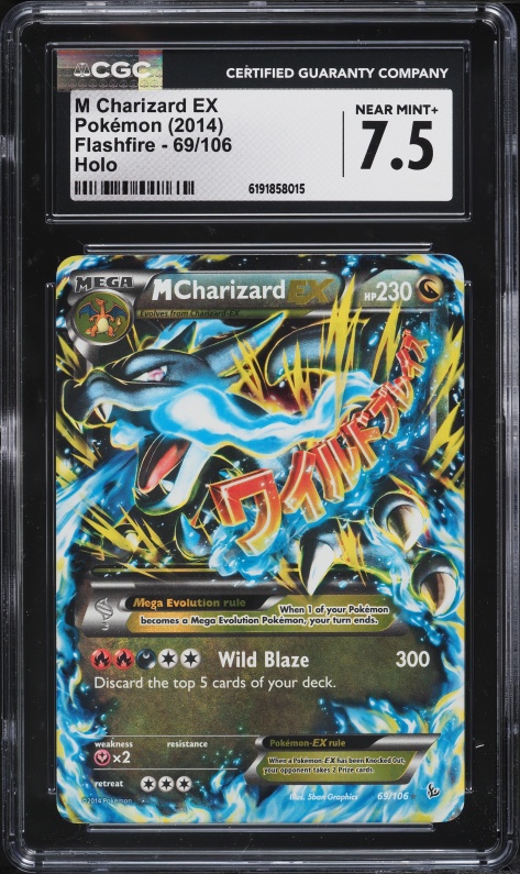 2014 Pokemon XY Flashfire Holo M Charizard EX #69 CGC 7.5 NRMT+