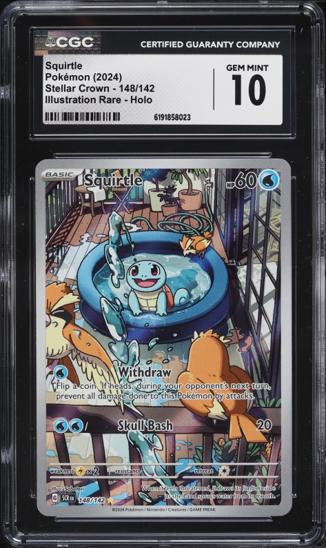 2024 Pokemon Scarlet & Violet Stellar Crown IR Squirtle #148 CGC 10 GEM MINT