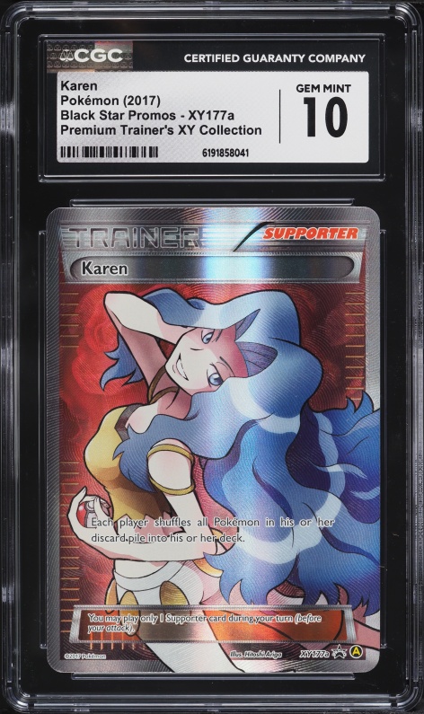 2017 Pokemon XY Black Star Promo Premium Trainer's Collection Full Art Karen #XY177a CGC 10 GEM