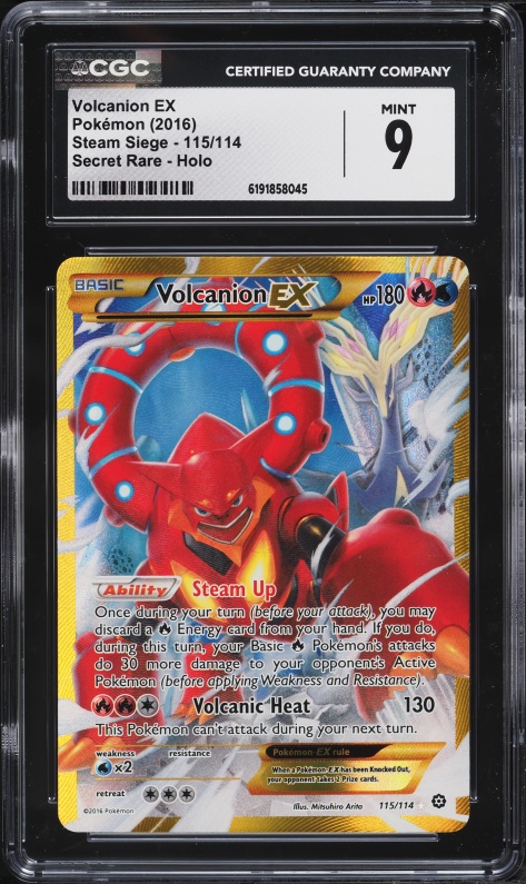 2016 Pokemon XY Steam Siege SEC Volcanion EX #115 CGC 9 MINT
