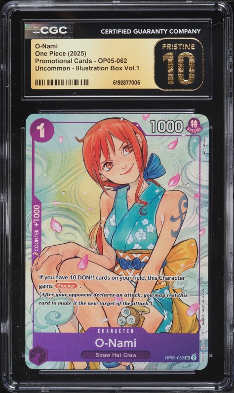 2025 One Piece Japanese Promo Nami #P-102 CGC 10 PRISTINE on