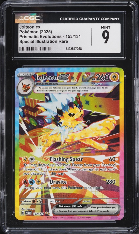 2025 Pokemon Scarlet & Violet Prismatic Evolutions SIR Jolteon Ex #153 CGC 9 MINT