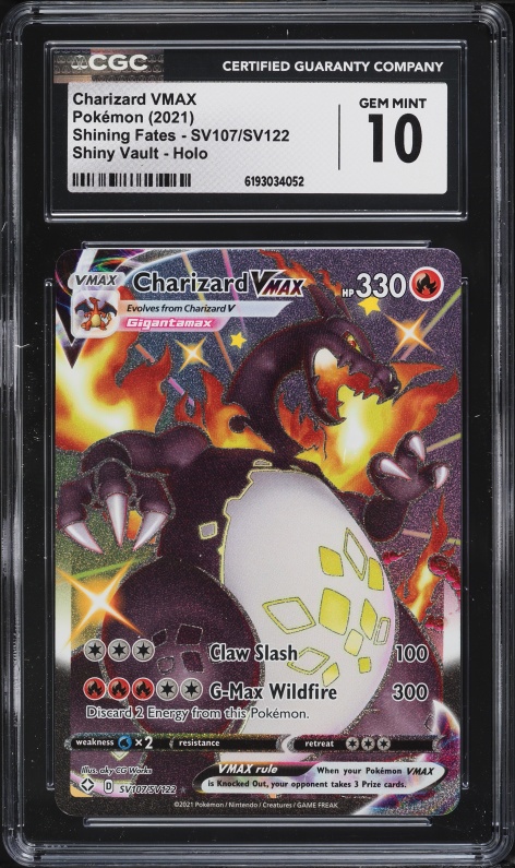 pokemon charizard vmax card price AGS (MINT+ 9.5) #SV107 end display gold pokemon cards charizard vmax