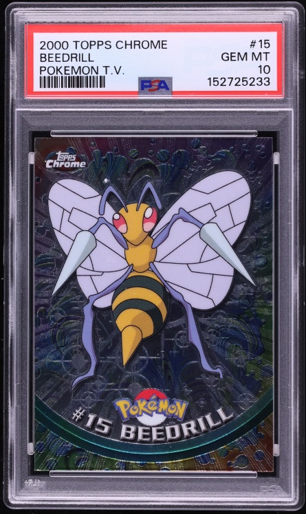 2000 Topps Chrome Pokemon T.V. Beedrill #15 PSA 10 GEM MINT