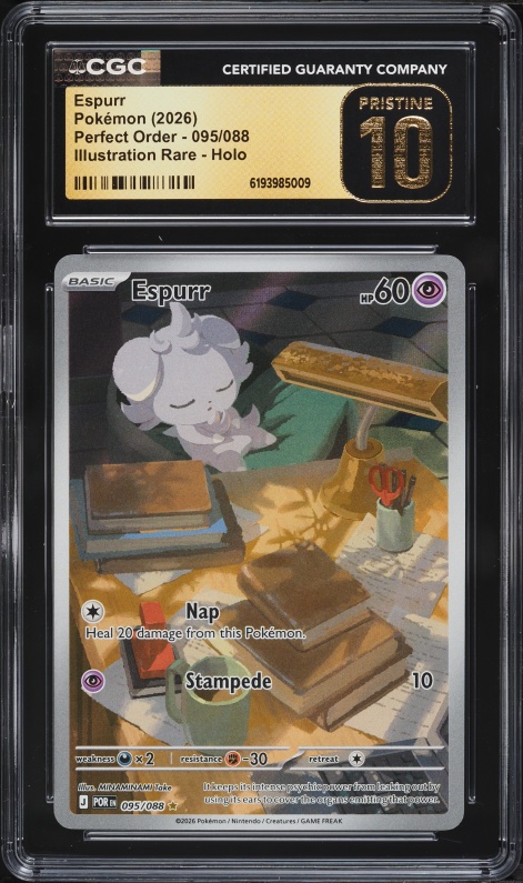 2026 Pokemon Mega Evolution Perfect Order IR Espurr #95 CGC 10 PRISTINE