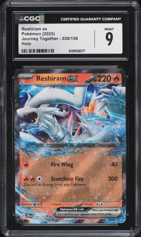 2025 Pokemon Scarlet & Violet Journey Together Holo Reshiram ex #30 CGC 9 MINT