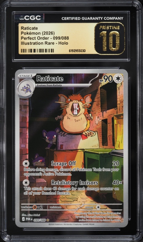 2026 Pokemon Mega Evolution Perfect Order IR Raticate #99 CGC 10 PRISTINE
