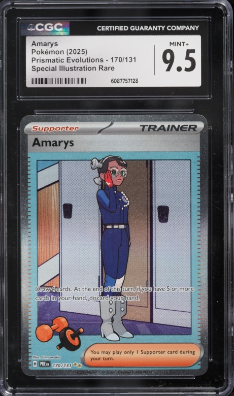 2025 Pokemon Scarlet & Violet Prismatic Evolutions SIR Amarys #170 CGC 9.5 MINT+
