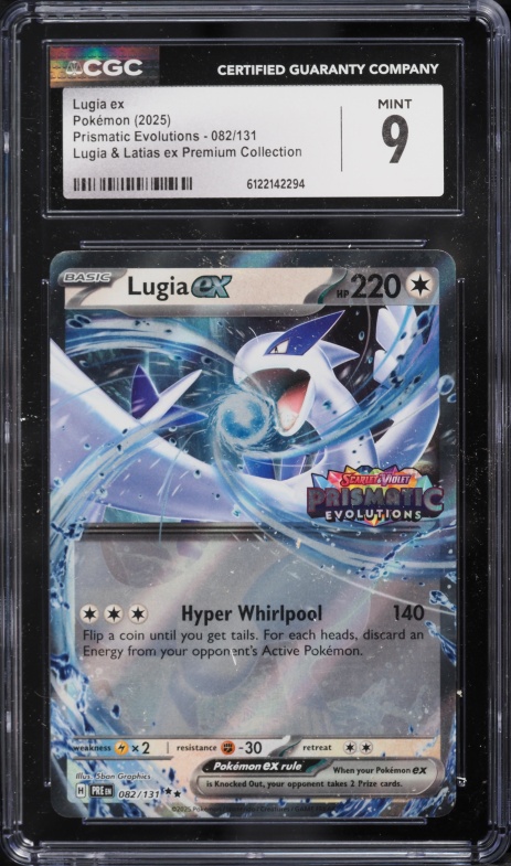 2025 Pokemon SV Prismatic Evolutions Premium Collection Holo Lugia Ex #82 CGC 9 MINT