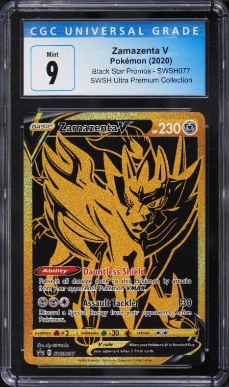 2020 Pokemon Sword & Shield Black Star Promo Zamazenta V #SWSH077 CGC 9 MINT