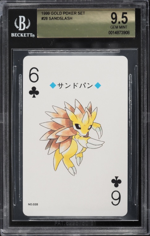 1999 Pokemon Japanese Gold Poker Set Sandslash #28 BGS 9.5 GEM MINT