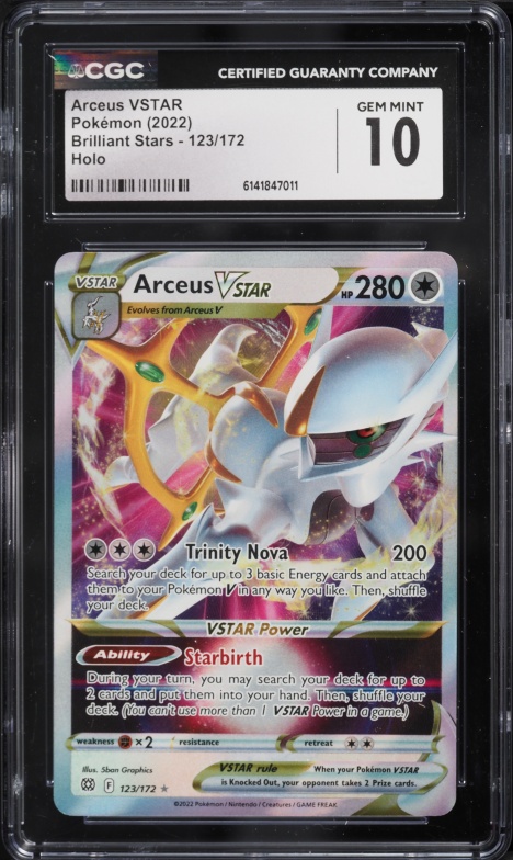 2022 Pokemon Sword & Shield Brilliant Stars Holo Arceus VSTAR #123 CGC 10 GEM MINT