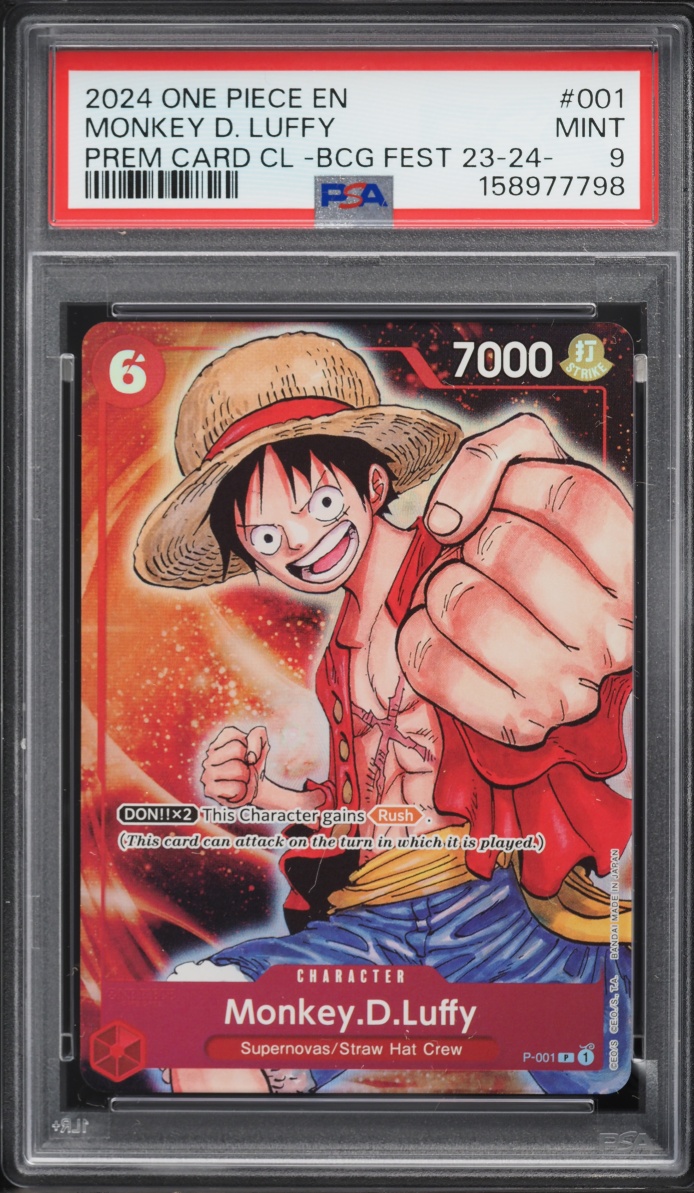 2024 One Piece Promo Premium Bandai Card Games Fest Monkey D. Luffy #P-001 PSA 9 MINT