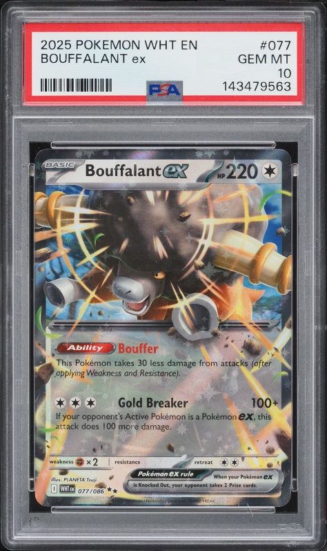 2025 Pokemon Scarlet & Violet White Flare Bouffalant EX #077 PSA 10 GEM MINT
