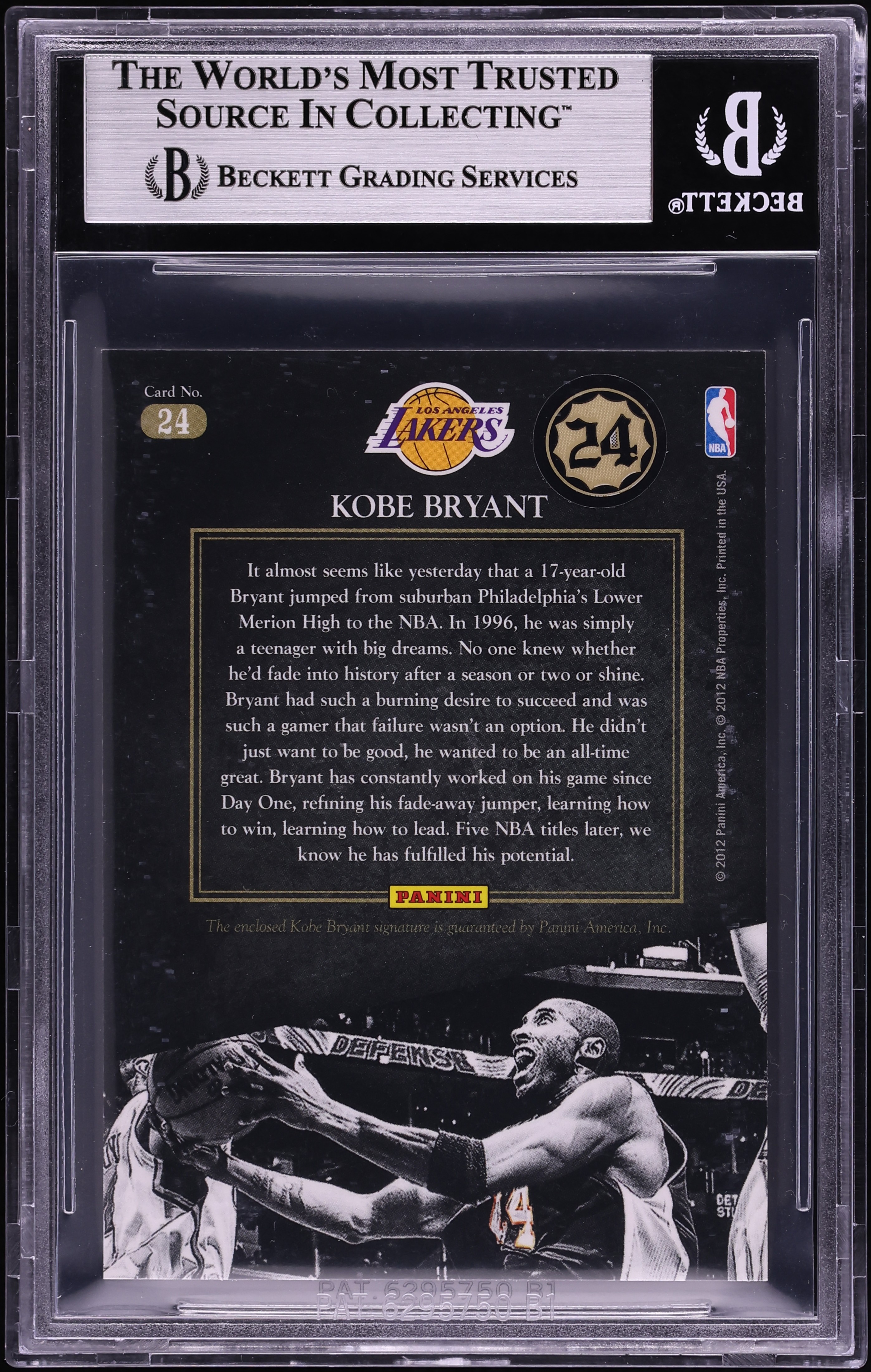 2012 Panini Kobe Anthology Kobe Bryant AUTO /24 #24 BGS 8.5 NM-MT+