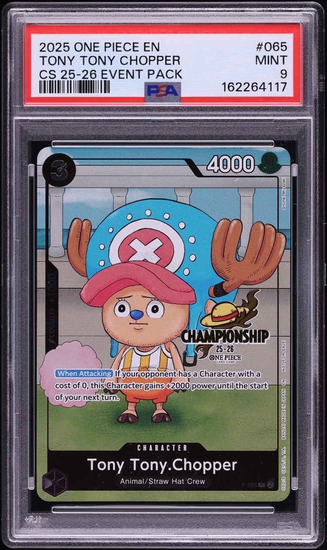 2025 One Piece Promo Championship '25-'26 Event Pack Alt Art Tony Tony Chopper #P-065 PSA 9