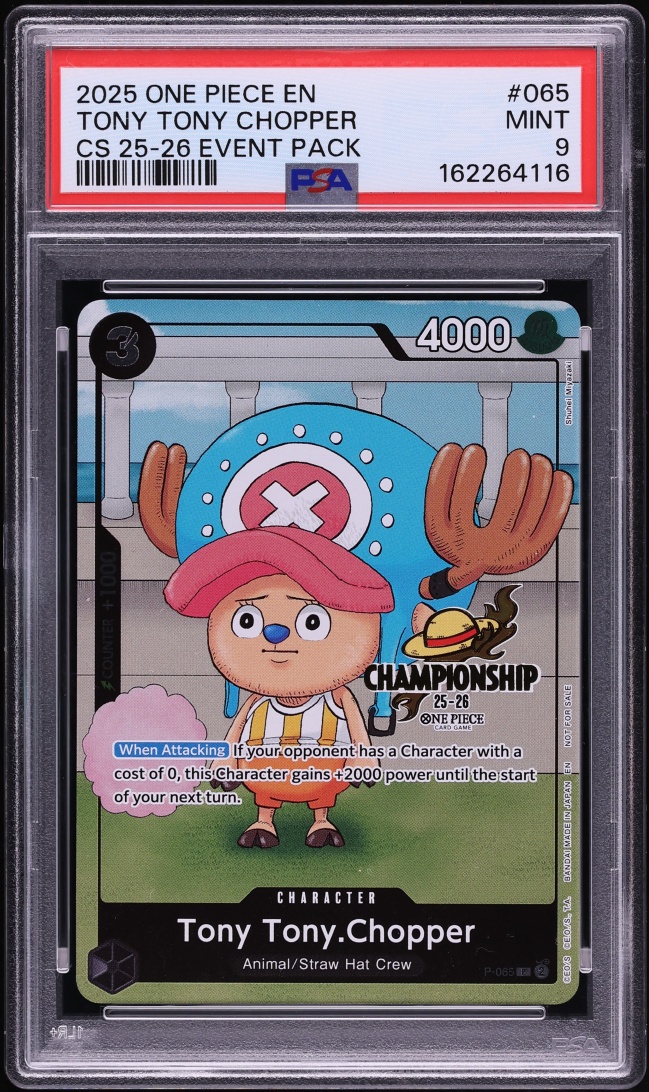 2025 One Piece Promo Championship '25-'26 Event Pack Alt Art Tony Tony Chopper #P-065 PSA 9