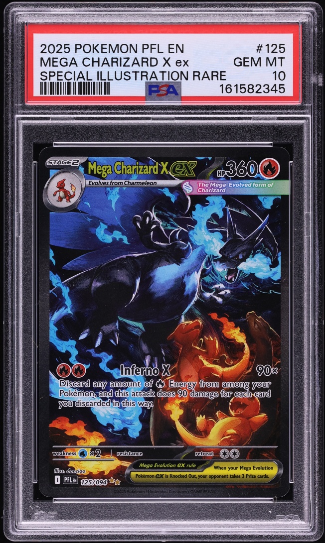 2025 Pokemon Mega Evolution Phantasmal Flames SIR Mega Charizard X ex #125 PSA 10 GEM MINT