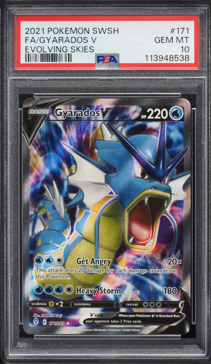 2021 Pokemon Sword & Shield Evolving Skies Full Art Gyarados V #171 PSA 10 GEM MINT