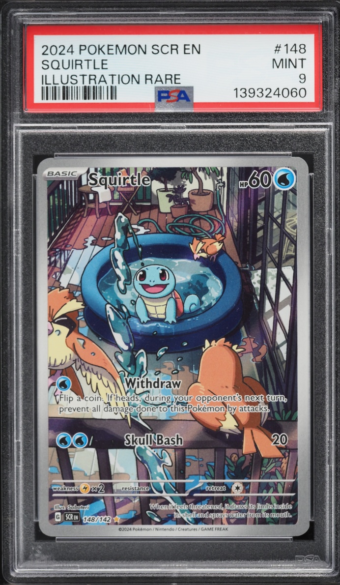 2024 Pokemon Scarlet & Violet Stellar Crown IR Squirtle #148 PSA 9 MINT