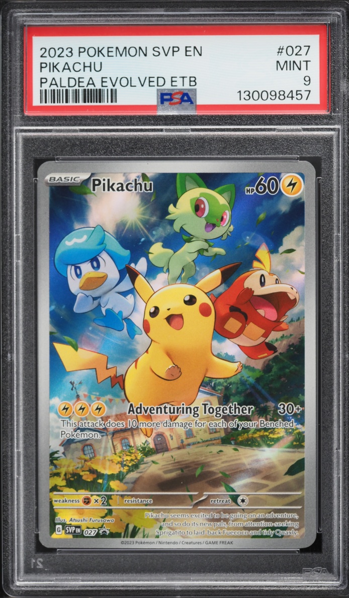 2023 Pokemon Scarlet & Violet Promo Paldea Evolved ETB Full Art Pikachu #27 PSA 9 MINT