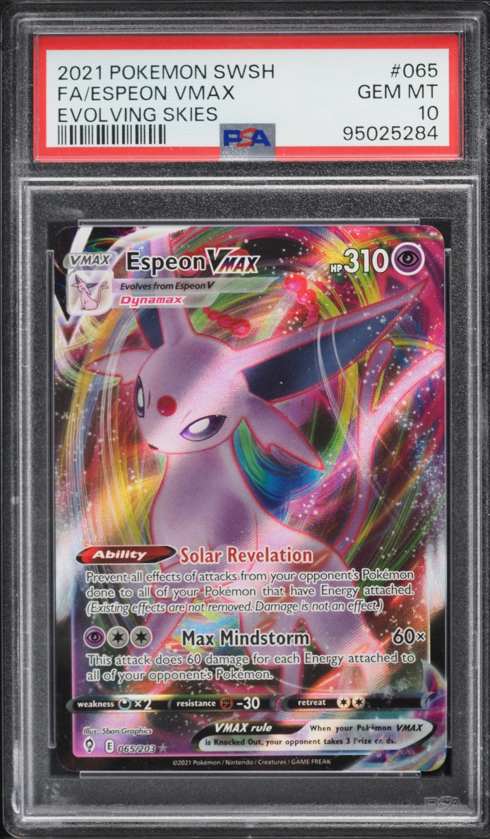 2021 Pokemon Sword & Shield Evolving Skies Full Art Espeon VMAX #65 PSA 10 GEM MINT