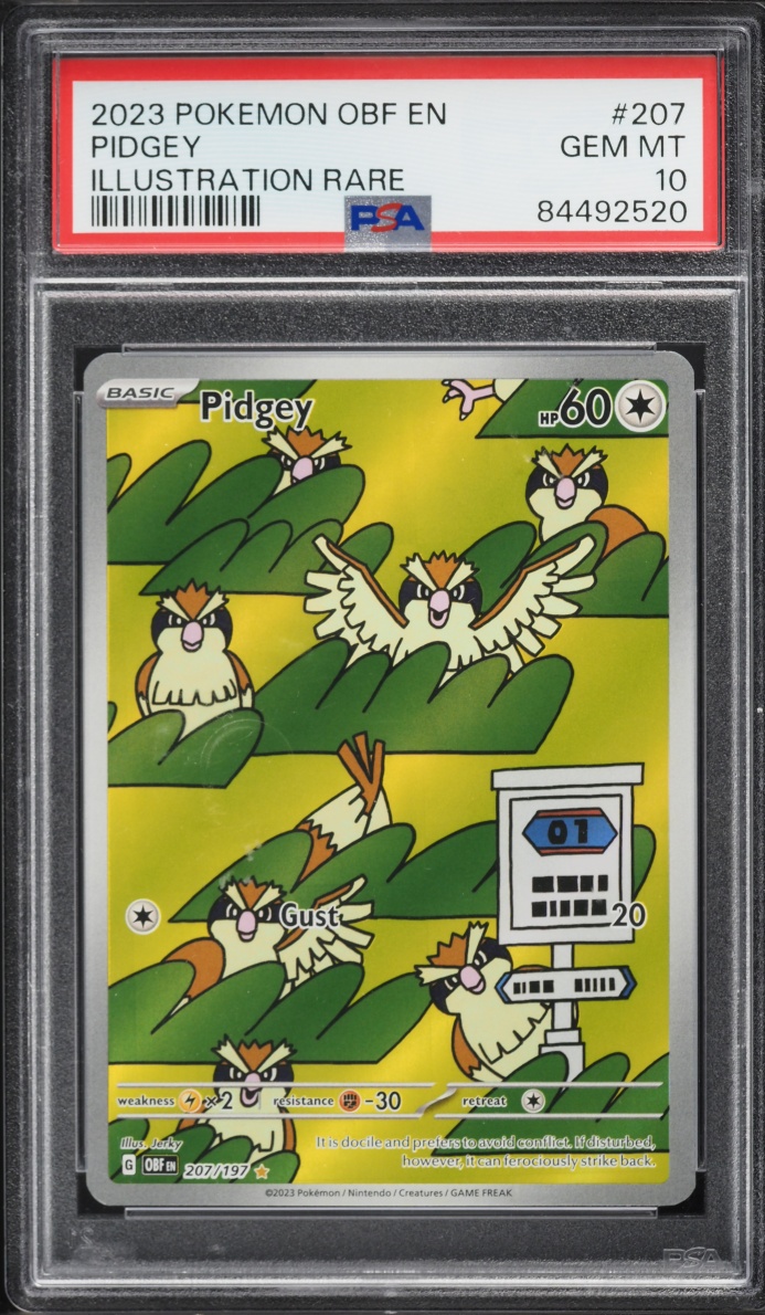 2023 Pokemon Scarlet & Violet Obsidian Flames IR Pidgey #207 PSA 10 GEM MINT