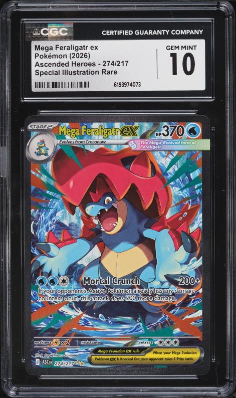 2026 Pokemon Mega Evolution Ascended Heroes SIR Mega Feraligatr Ex #274 CGC 10 GEM MINT