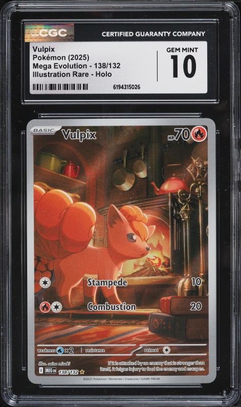 2025 Pokemon Mega Evolution IR Vulpix #138 CGC 10 GEM MINT