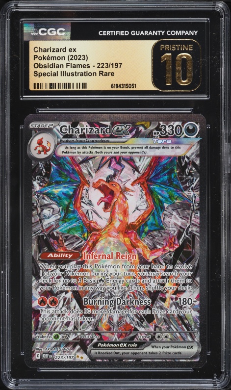 2023 Pokemon Scarlet & Violet Obsidian Flames SIR Charizard ex #223 CGC 10 PRISTINE