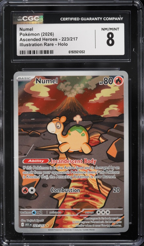2026 Pokemon Mega Evolution Ascended Heroes IR Numel #223 CGC 8 NM-MT