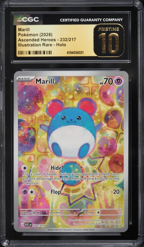 2026 Pokemon Mega Evolution Ascended Heroes IR Marill #232 CGC 10 PRISTINE